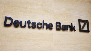 Deutsche Bank Sign Outside The London Wall Branch London UK