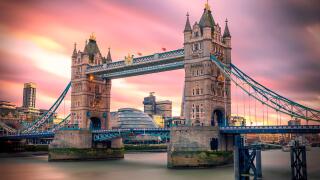 Tower bridge (London city) at sunset