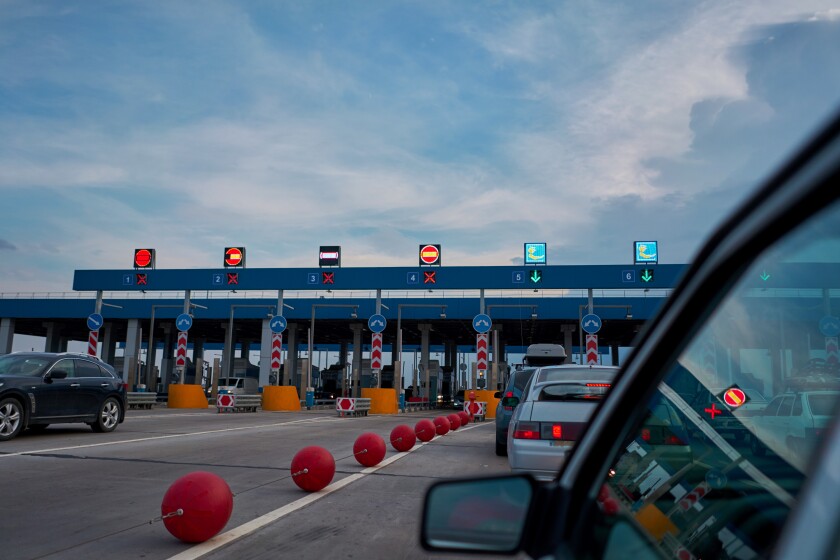 checkpoint on a toll road