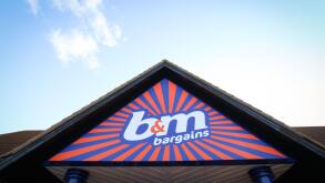 B&M Bargains store against a blue sky in Southampton. Image shot 07/2015. Exact date unknown.