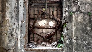 Crumbling infrastructure in old concrete building