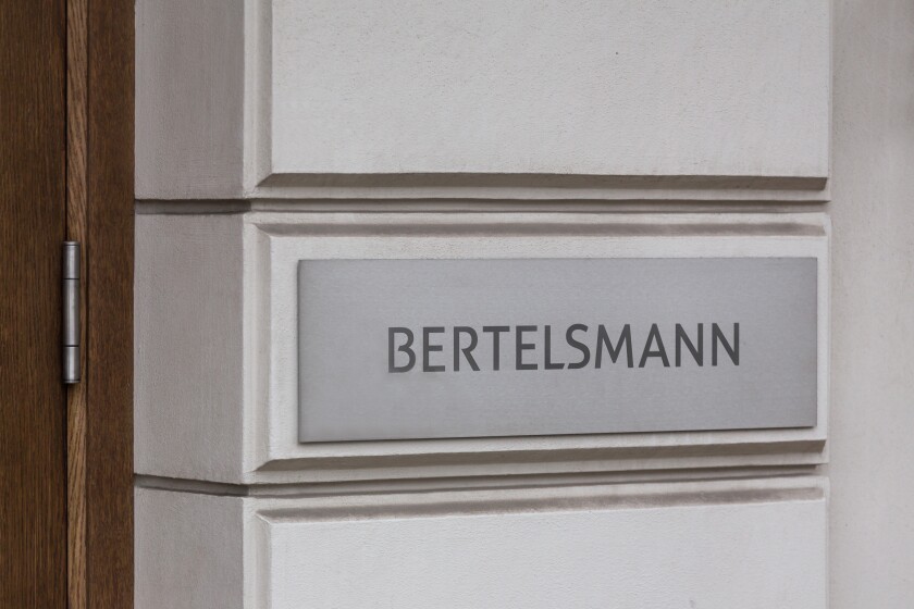 berlin, brandenburg/germany - 22 12 18: bertelsmann sign in berlin germany