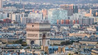 Aerial view of the Arch de Triumph