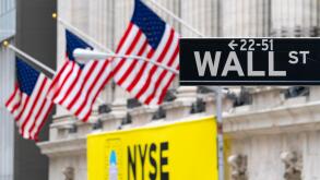 Wall Street sign near New York Stock Exchange