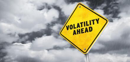 Volatility Ahead road sign warning