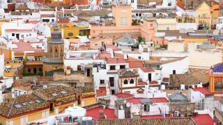 Seville, Spain - aerial view of Spanish residential architecture