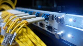 Optic fiber cables connected to data center