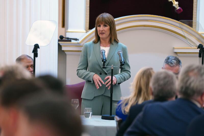 Chancellor of the Exchequer Rachel Reeves makes a speech at the Annual Financial and Professional Services Dinner at Mansion House, London. Picture date: Tuesday July 15, 2025.