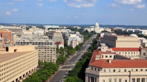 Washington DC, Pennsylvania Avenue, aerial view