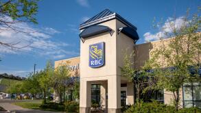 Calgary, Alberta - June 3, 2021: Exterior facade of a branch of the Royal Bank of Canada.