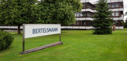 Guetersloh, North Rhine-Westphalia, Germany - BERTELSMANN, headquarters of Bertelsmann SE & Co. KGaA. Bertelsmann is an international media, services,