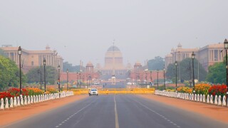 Rashtrapati Bhavan is the official home of the President of India on April 26, 2019, New Delhi, India.