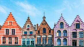 Traditional houses and architecture in the Markt Square, Bruges, Belgium