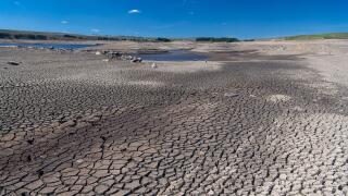 Selset reservoir, Middleton in Teesdale, Co. Durham - 1st June. Following one of the driest May on record the water levels at Selset reservoir, Middleton in Teesdale, is looking very low on water, looking like a moonscape in places. It supplies Teesdale a
