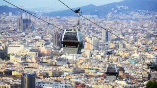 Montjuic cable car, Barcelona, Spain