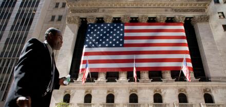 New York Stock Exchange. 11 Wall St. (closed to the public for security reasons). The building of the bag, or simply also called