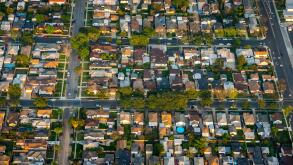 Typical American Housing Development, Single Family Homes, Commerce, Los Angeles County, California, USA