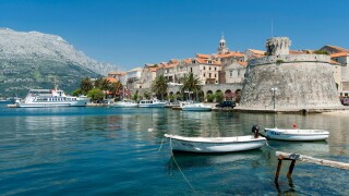Korcula island harbour, Croatia, Europe