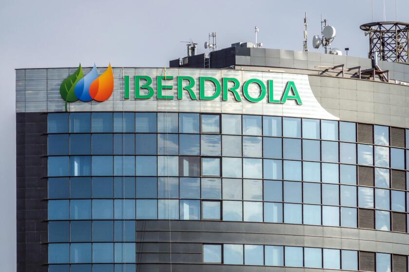 Iberdrola sign, Valencia Spain