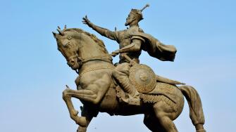Statue of Amir Timur (Tamerlane, 1336-1405). He was the founder of the Timurid Empire in Central Asia and became the first ruler in the Timurid dynasty. Tashkent, Uzbekistan