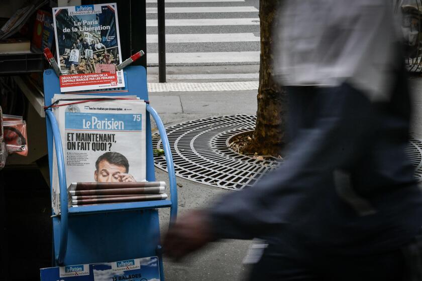 Paris, France. 08th July, 2024. This photograph shows the French local press at a kiosk after the French legislative elections in Paris on July 8, 2024. Photo by Firas Abdullah/ABACAPRESS.COM Credit: Abaca Press/Alamy Live News
