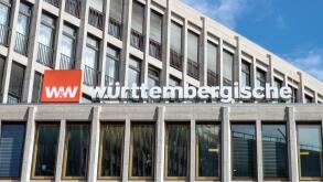 Wurttembergische Versicherung Outdoor advertising at Potsdamer Platz Berlin Germany