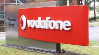 Vodafone's logo outside its corporate headquarters