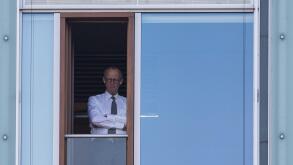 Berlin, Germany. 04th Mar, 2025. Friedrich Merz, CDU candidate for chancellor and federal CDU chairman, stands at a window in the Jakob-Kaiser-Haus during further exploratory talks between the CDU/CSU and SPD. Credit: Hannes P. Albert/dpa/Alamy Live News
