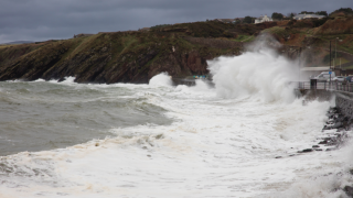 Stormy seas at Peel Isle of Man British Isles