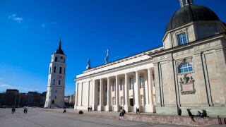 Cathedral square Vilnius Lithuania