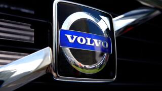 Picture shows a detail of a highly polished Volvo in London