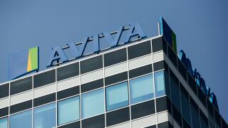 A logo sign outside of a facility occupied by Aviva in Milan, Italy on September 3, 2016.