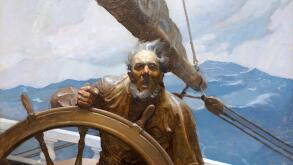 The Rakish Brigantine Sea Captain in the Storm by NC Wyeth