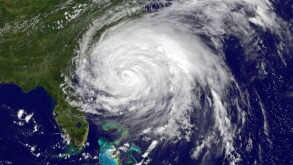 Hurricane Irene over the east coast of America