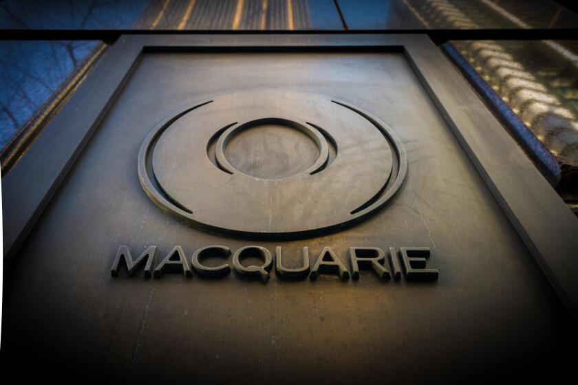 Bronze logo of Macquarie Bank in Australia