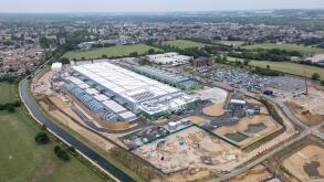 Aerial view of the new Google data centre under construction (July 2025), Waltham Cross, UK