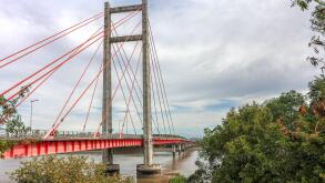 Puente de La Amistad de Taiwan over the Tempisque River on National Route 18 in Guanacaste province Costa Rica is one of the longest bridges in the co