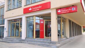 CHEMNITZ, GERMANY - MAY 9, 2018: Santander Consumer Bank branch in Chemnitz, Germany. Banco Santander Group is the 16th largest banking group in the w
