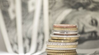 Shot of money, coins and paper notes