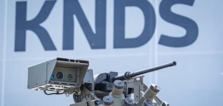 Trade fair booth of the defense contractor KNDS