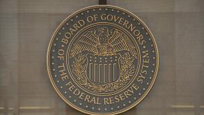 Washington, USA. 27th May, 2024. A general view of the seal of the U.S. Federal Reserve on the William McChesney Martin Jr. building, in Washington, DC, on Monday, May 27, 2024. (Graeme Sloan/Sipa USA) Credit: Sipa US/Alamy Live News