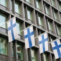Finnish flags, Helsinki, Finland. Image shot 2011. Exact date unknown.