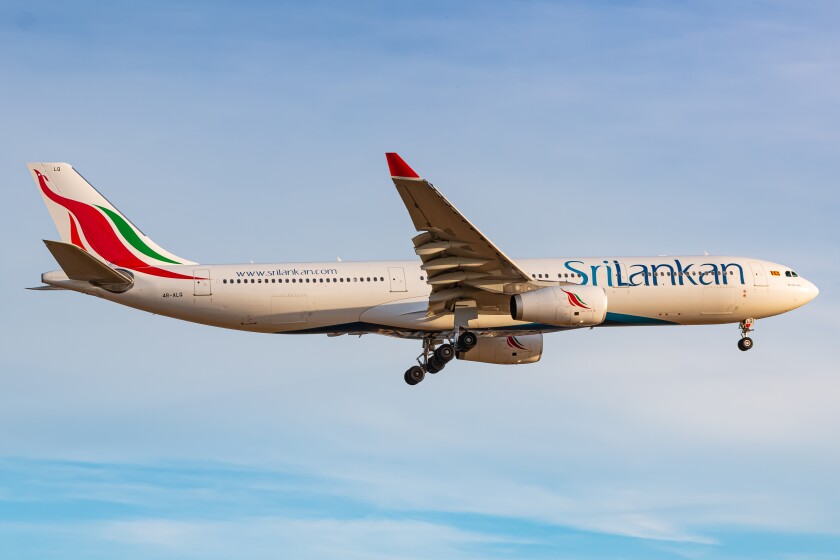 SriLankan Airbus A330-300 airplane at London Heathrow LHR