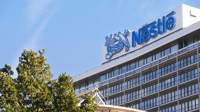 office with logo Nestle, Anglo-Swiss condensed milk company, food manufacturer, instant coffee, chocolate, ice cream, dairy products, baby, pet food, pharmaceuticals, Frankfurt - October 1, 2023