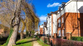 Residential estate around Whinbush Road in Hitchin, Hertfordshire, UK