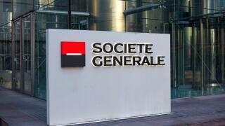 FEBRUARY 2022 - LA DEFENSE - FRANCE: view on the Societe Generale signboard