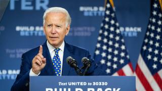 WILMINGTON, DELAWARE, USA - 28 July 2020 - US presidential candidate Joe Biden speaks at the Build Back Better Press Conference on Economic Equity in