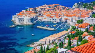 Dubrovnik, Croatia. A panoramic view of the walled city.
