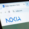 Nokia Corporation website homepage displaying company logo and navigation bar