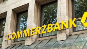 Commerzbank sign logo, Germany